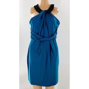 Venus Halter Party/Cocktail Dress - Turquoise (Size Medium)